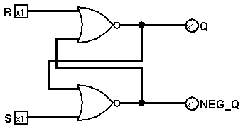 SR latch built with NOR gates